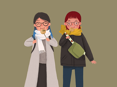 BFF illustration girl winter