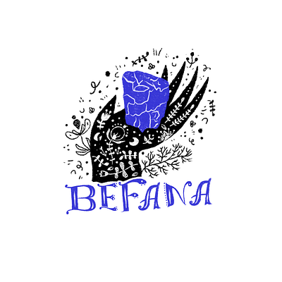 Befana folktale hand illustration