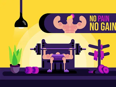 No pain, no gain! gym sport workout