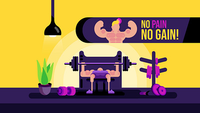 No pain, no gain! gym sport workout