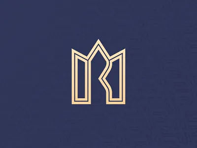 Royal Crown Logo brand branding crown design fashion gold golden king letter letter r line logo logotype luxury prince queen r royal simple