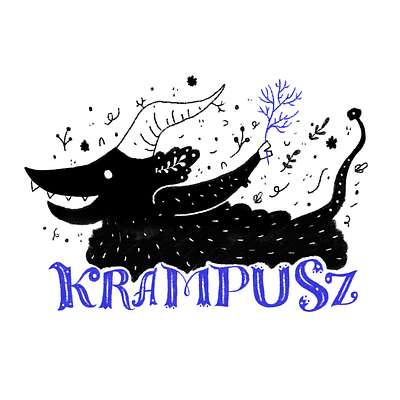 Krampusz folktale illustration krampus