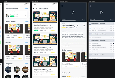 Prototype exploration app course app elearning high fidelity prototyping ui ux