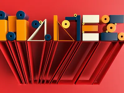 Days Of The Weeks "Martes" 3d 3dfont 3dillustration 3dtype 3dtypo colors constructivism forma type typeface