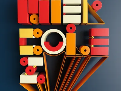 Days Of The Weeks "Miercoles" 3d artist 3dfont 3dillustration 3dtype 3dtypo constructivism design forma type typeface