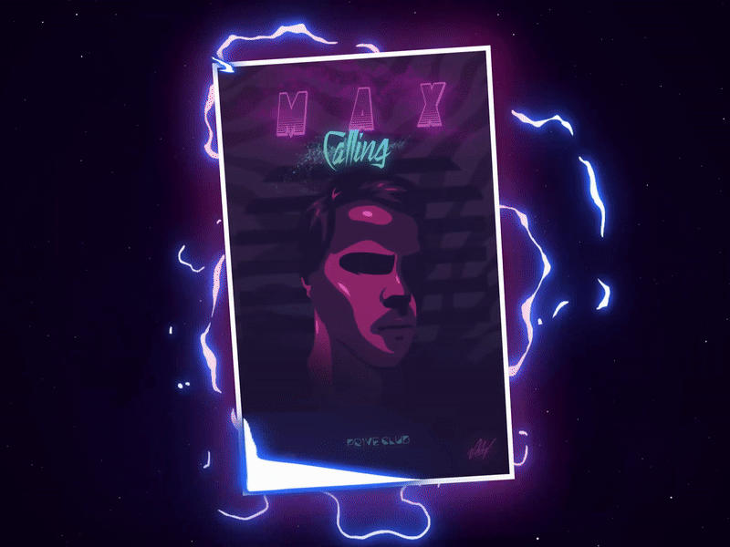 Digital Portrait - Retrowave Poster animation art artportrait artwork design digital art illustration motion motion design retrowave