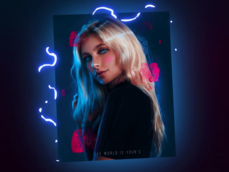 Digital Art - Retrowave Girl Retouch animation art artportrait artwork design digital art illustration motion motion design retouch retrowave