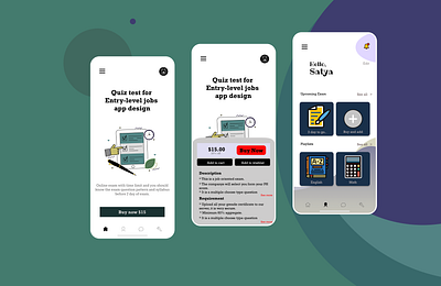 Daily UI #01 : exam app with user profile app design ecommerce education app exam app icon illustration illustrator profile shopping app typography ui vector