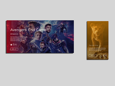 Movie App UI adobe xd app avengers design lion king movie app ui ux