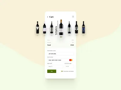 Wine Store :: Checkout app application cart checkout dailyui002 interface payment shopping cart ui ux