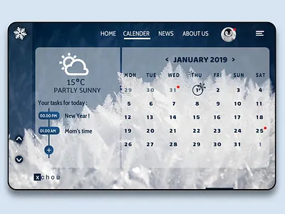 Second Winter Webs 2020 calendar calendar app calender calender design flatdesign new year winter winter is coming