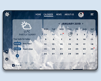 Second Winter Webs 2020 calendar calendar app calender calender design flatdesign new year winter winter is coming