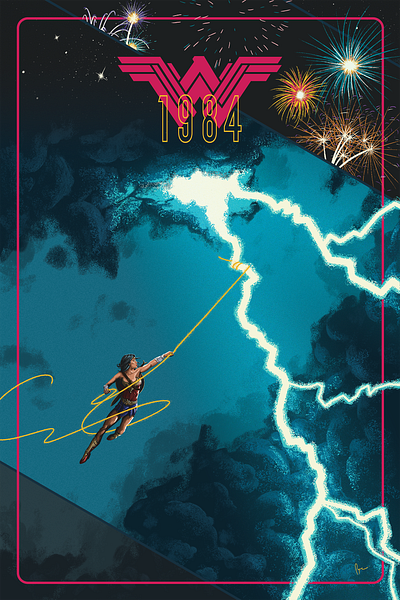 Wonder Woman 1984 amp dc comics dc universe digital painting film gal gadot illustration lightning movie poster patty jenkins poster superhero wonder woman wonder woman 1984 ww84