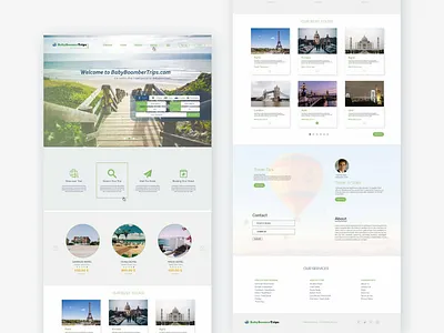Landing Page Exploration cruises escorted tours river cruises travel travel app ui ux web page design