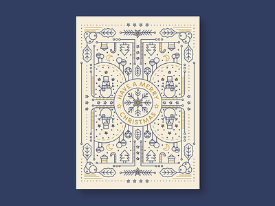Whimsical Christmas Card 2019 card christmas design graphic design greeting card illustration lineart linework stationery stationery design symmetrical symmetry vector whimsical