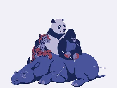 Team adobeillustrator animal animals ape art artwork bear cloudedleopard design digitalillustration drawing gorilla illustration illustrator leopard panda poster rhino vector wildlife