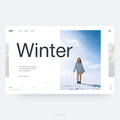 Winter Concept page concept design figma minimalism snow typography ui ux web winter