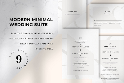 Modern Minimal Wedding Suite classy design diy elegant feminine greeting invitation invitation card invitation design invitation set invitations invite minimal minimalist modern simple wedding card wedding invitation wedding invite wedding invites