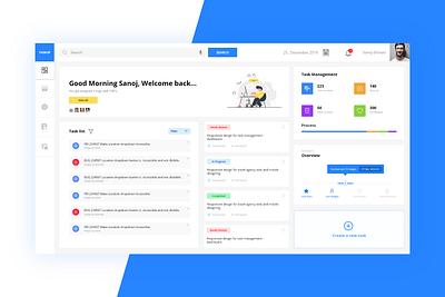 Task Management Dashboard UI Design dashboard design dashboard ui design interface design task management ui design user interface design