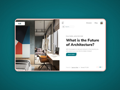 Interior Design and Architecture Blog architecture blog clean color colorful design interface interior landing page minimal minimalist style typography ui ui ux ui design uiux web web design website