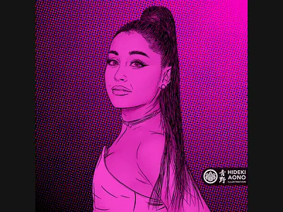 Ariana Grande - Portrait Series ariana grande digital drawing halftone icon illustration performer pop popart portrait procreate singer sketch