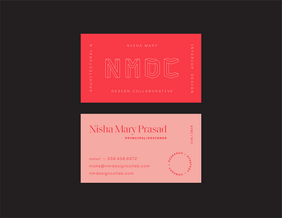 NMDC business cards architect architecture branding business cards color geometric identity interior design logo modern monoline shapes