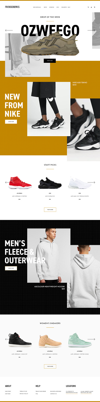 Friendsenemies Website 4 contemporary ecommerce fashion modern online shop sneakers streetwear ui website website design