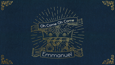 Oh Come Oh Come Emmanuel design glorious gold hymns illustration line art linework vector