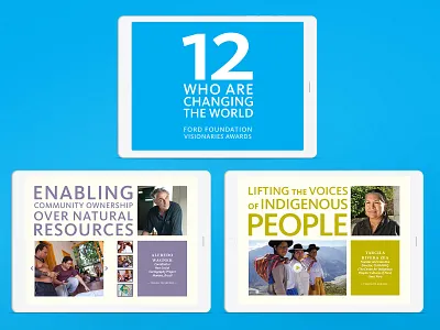 Ford Foundation 75th Visionary Awards app design flat layout layout design type typography ui ux web website