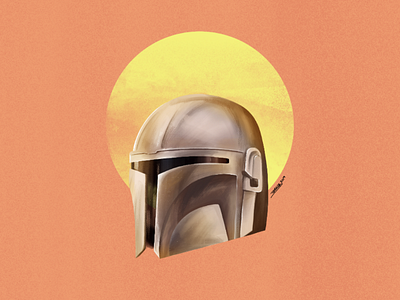 The Mandalorian 2d character digital painting illustration procreate