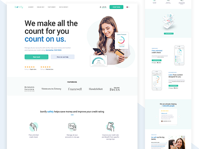 Bonify Fintech Homepage app banco bank clean clean design design finance fintech minimal minimalism minimalist modern money ui ui design ux ux design whitespace