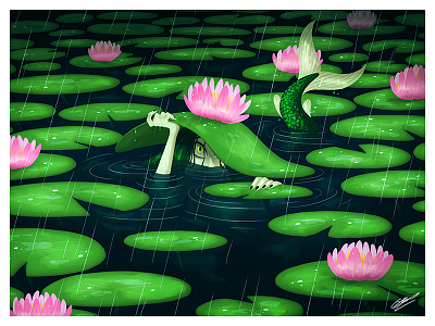 SWAMP MERMAID art character character design drawing fantasy illustration illustration art lake mermaid mythology swamp water woman