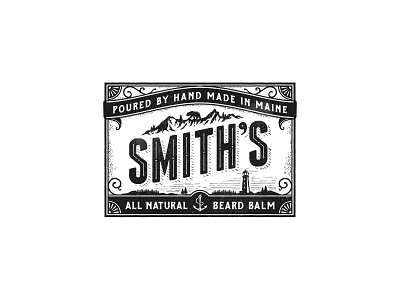 Smiths Beard balm hand drawn illustration logo organic outdoor badge outdoor logo retro rustic sophisticated vintage vintage modern