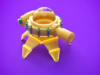 Toys for fun 3d c4d cinema 4d coronarender render tank toy yellow