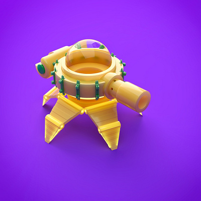 Toys for fun 3d c4d cinema 4d coronarender render tank toy yellow