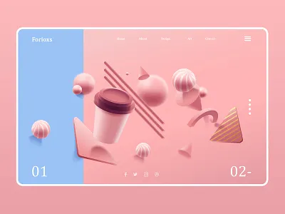 3D abstract web page idea 3d abstract art design illustration minimal ui web website