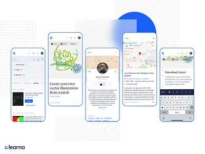 Learna mobile UI illustration mobile web app mobile website ryan putnam uiux