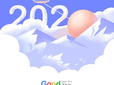 Happy new year 2020 2020 background concept illustration landscape mountain new year snow winter