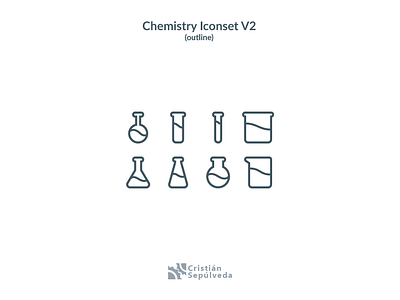 Chemistry Icons V2 (outline) 2d bottles chemistry design experiment icon icon artwork icons pack icons set illustration ui vector