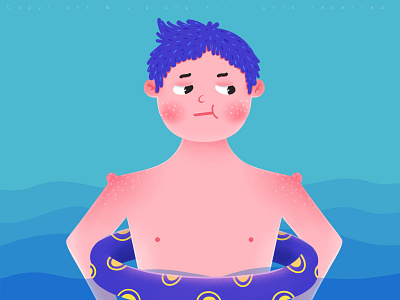 can you swim ? bearded man boys design flat illustrations illustration profile photo squabby body swim swimming