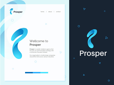 Prosper agency blue logo brand identity design branding design agency logo logo design logodesign logodesigner logodesigns logotype modernlogo p logo concept plogo prosper ui uidesign