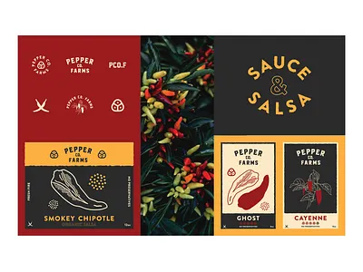 Pepper Co. Farms brand branding branding design illustration logo packaging print typography