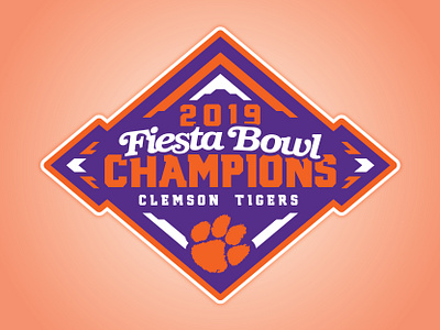 CLEMSON TIGERS - 2019 FIESTA BOWL CHAMPIONS - Logo Concept 2019 bowl game clemson fiesta bowl football ncaa tigers