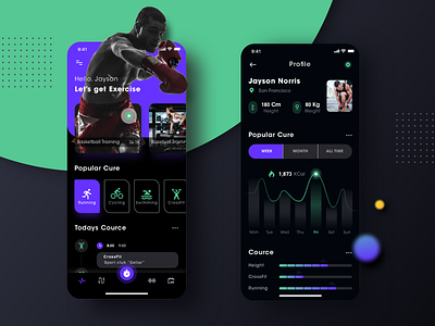 Fitness app prototype (Dark mode exploration) apple cards dark dark mode fitness health programs running running app ui uidesign uiux