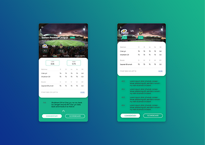 Cricket Mobile App app design concept cricket design game graphics icon scoreboard typography ui ui design user experience user interface ux ux design