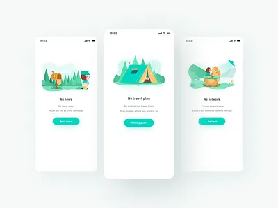 Travel item empty status page ae illustration logo mobile ui typography ui vector 卷筒纸 品牌 应用