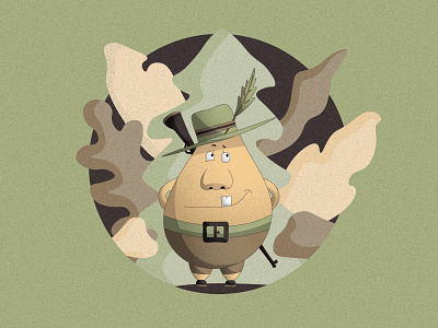 Hunter cartoon forest forrest hunter illustration