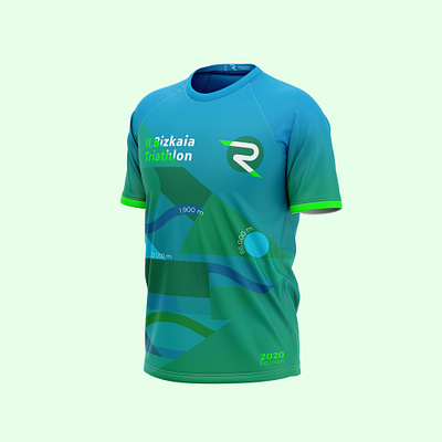 Bizkaia Triathlon 2020 Concept Front View creative cycling fluor geometric running sportswear sublimation t shirt design triathlon