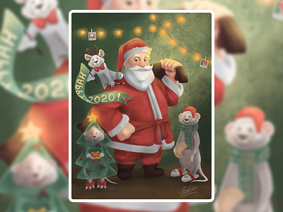 Happy New Year | 2020 2020 christmas design illustration new year postcard xmas