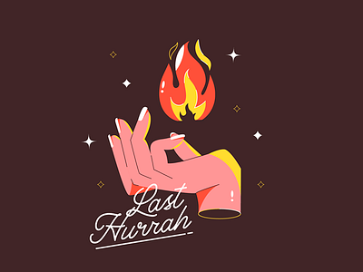 Last Hurrah fire hand illustration music song vector